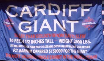 The banner outside the Cooperstown tent